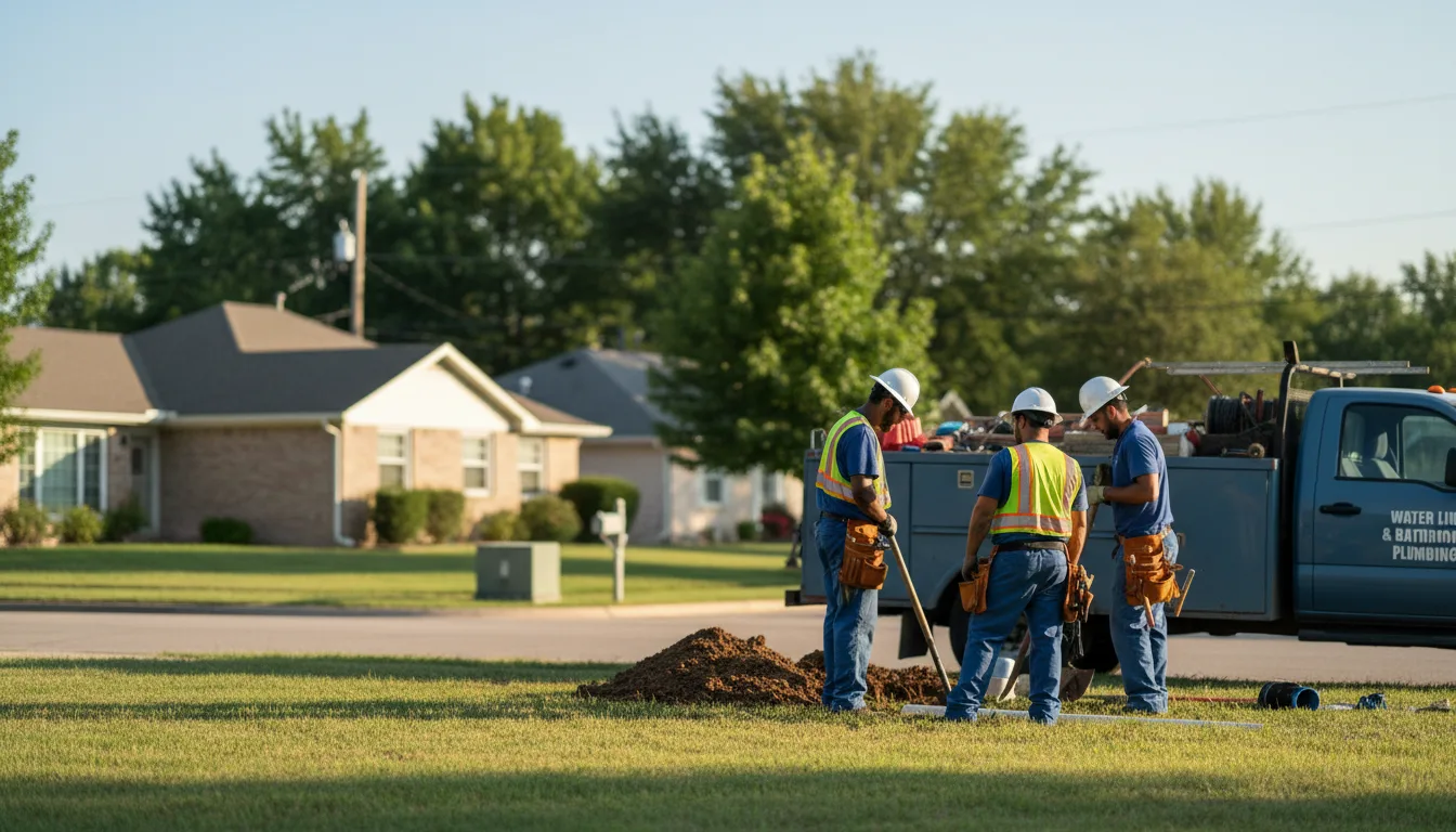Residential water line and bathroom plumbing service in Loranger, LA